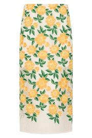 Marta Floral Embroidery Midi Skirt at Nordstrom